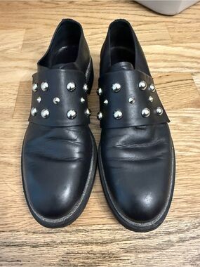 ALEXANDER MCQUEEN Chatsworth Studded Glitter Lined Loafers 39